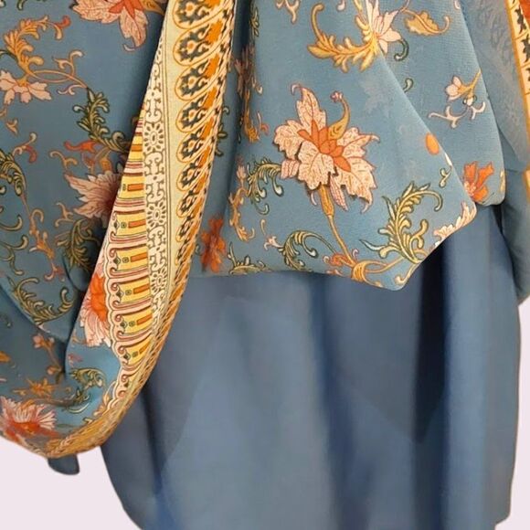 *nwt* Max Studio Scarf Print Trapeze Shift Sleeveless Dress Floral - Picture 4 of 5